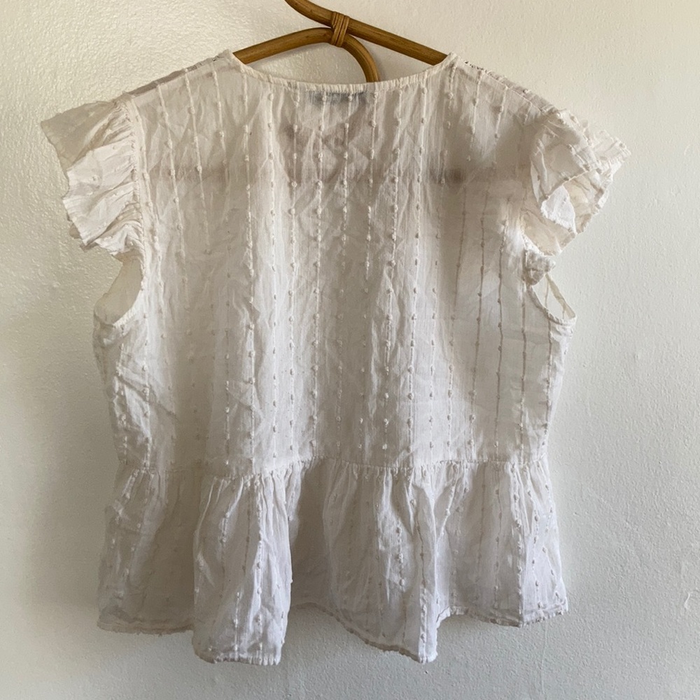 Zara flutter sleeve peplum Indian cotton blouse - Picture 5 of 10